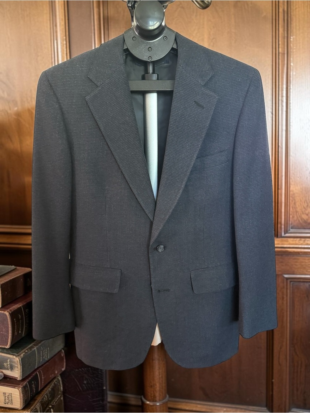 Vintage Brooks Brothers Brooksgate Mens 42R Micro Check Wool Blazer Sport Coat